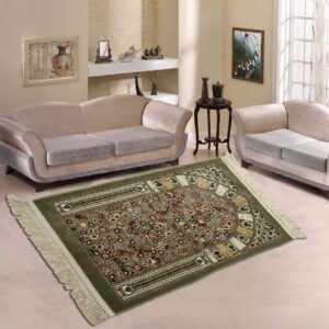 Muslim Bazaar Floral Modern Carpet | Beautiful Floral Design Carpet Velvet Touch for Prayer
