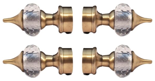 Muslims Bazaar Diamond Curtain Bracket Jaguar Antique Golden for Doors and Window Curtain Bracket Knob 1 Inch Rod