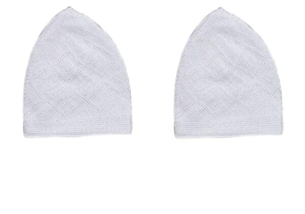 Muslims Bazaar Men's Cotton Prayer Cap Namaz Topi/Prayer Cap (Color - White) Free Size (Pack of 2)